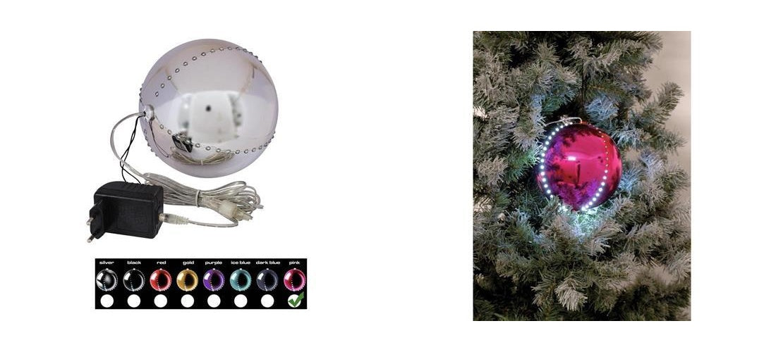 EUROPALMS LED Snowball 15cm, rosa (83501246) afbeelding 1