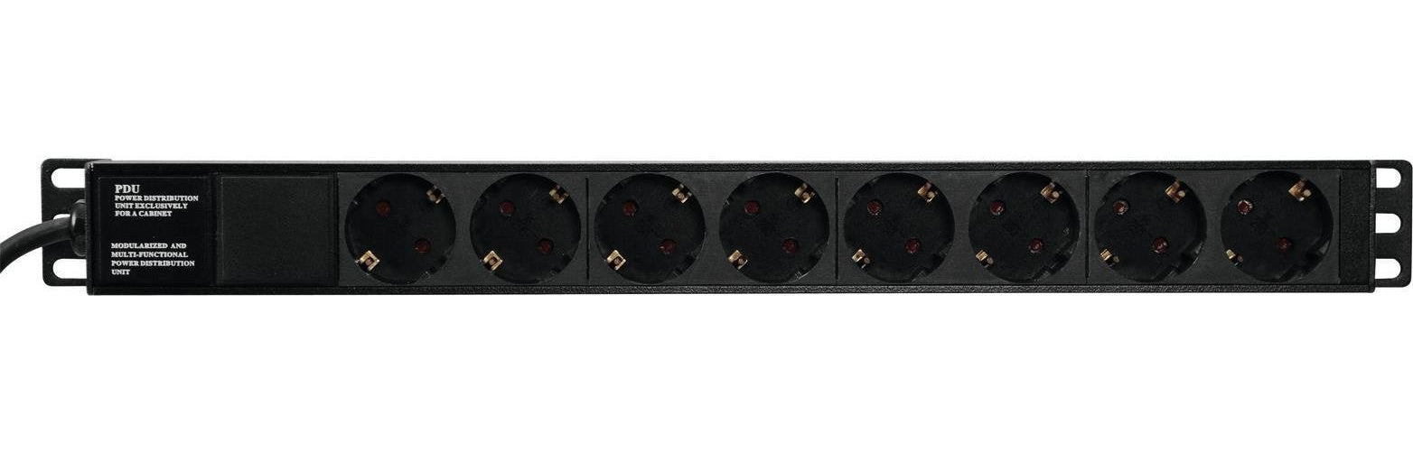 Eurolite 30240215 Stromverteilereinheit (PDU) 8 AC-Ausgänge 1U Schwarz (30240215) afbeelding 1
