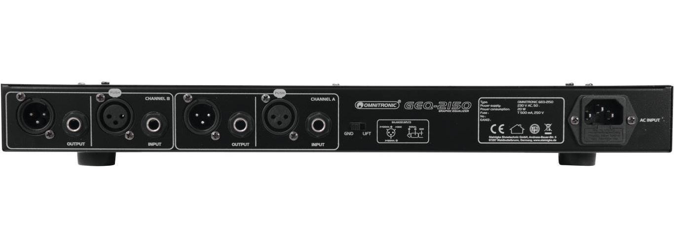 Omnitronic 10355522 Audio-Equalizer Parametrischer Equalizer (10355522) afbeelding 1