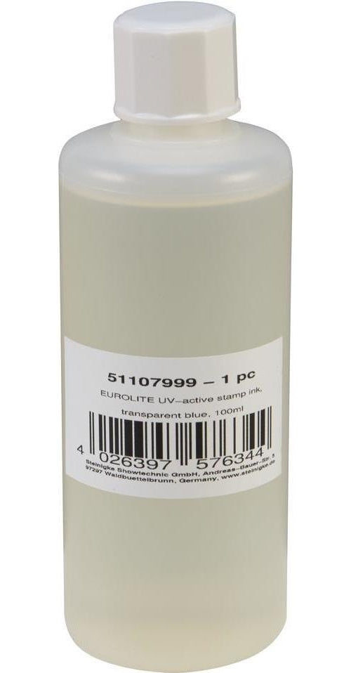 EUROLITE UV-aktive Stempelfarbe, transparent blau, 100ml (51107999) - 4026397576344 - image 1