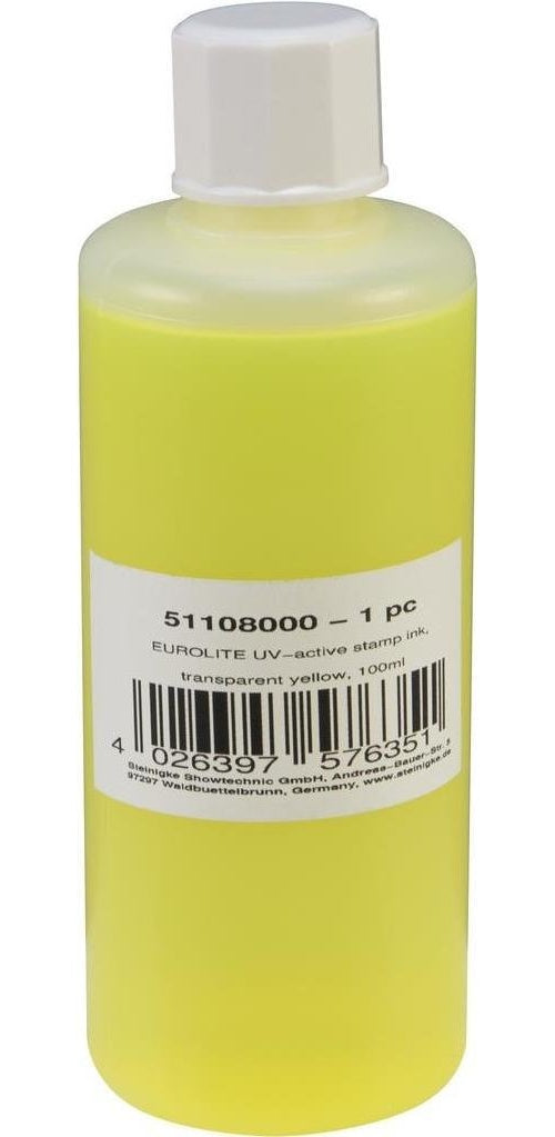 EUROLITE UV-aktive Stempelfarbe, transparent gelb, 100ml (51108000) - 4026397576351 - image 1