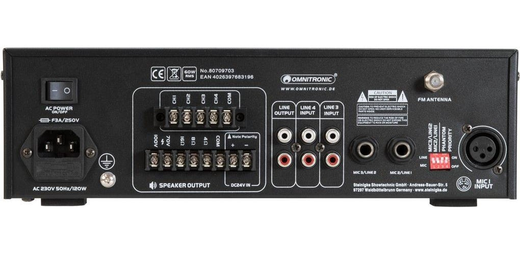 Omnitronic 80709703 Audioverstärker Leistung/Phase Schwarz (80709703) afbeelding 1