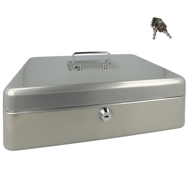 Westcott Cash Box AC-E51002-ZI 301x242x91mm Silver-grey with 5 Compartments