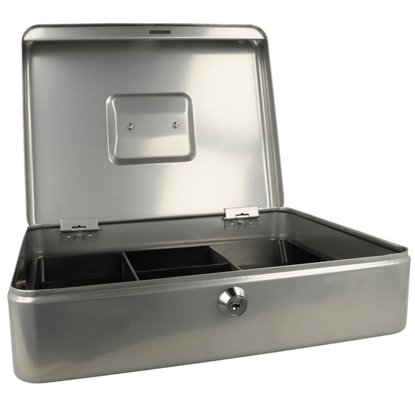 Westcott Cash Box AC-E51002-ZI 301x242x91mm Silver-grey with 5 Compartments