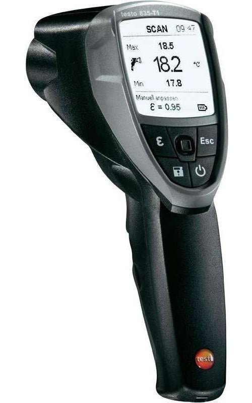 TESTO 835-T1 Infrarot-Thermometer, IR-Thermometer, Optik 50:1, Messbereich -30 bis +600 °C (0560 8351) afbeelding 1