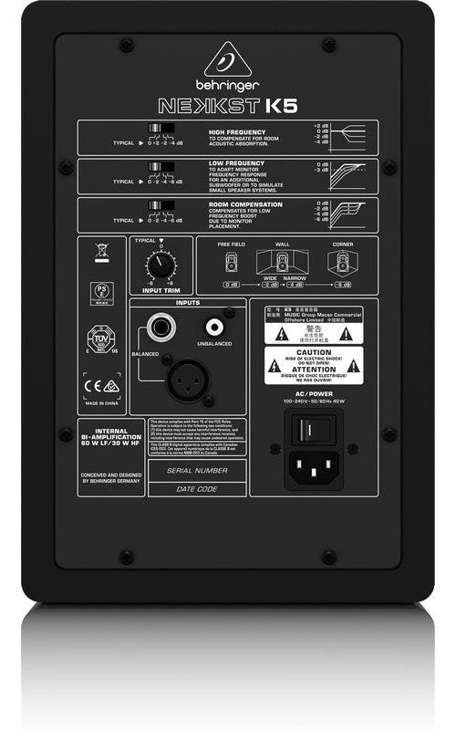 Behringer NEKKST K5 loudspeaker Black Wired 150 W afbeelding 1