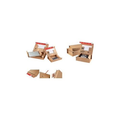 ColomPac Paket-Versandkarton "POST", Größe: S, braun Postversandkarton aus stabiler Wellpappe, porto-optimiert - 10 Stück (CP 067.02) afbeelding 1