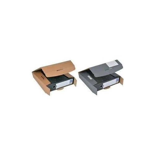 ColomPac Ordner-Versandkarton, grau, für schmale A4 Ordner mit Rückenbreite bis 50 mm, sicherer Steckverschluss - 20 Stück (CP 058.85) afbeelding 1