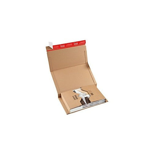 ColomPac CP020.12.020 - Flexible Wickelverpackung - Buchverpackung aus Wellpappe - 325 x 250 x 80 mm - braun - 1 Pack = 20 St. (CP020.12.020) afbeelding 2