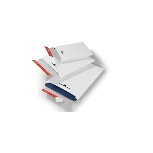 ColomPac Versandtasche mit Wiederverschluss, DIN A4 aus weißer Vollpappe, Wiederverschluss zum Retournieren - 20 Stück (CP 012.03) afbeelding 1