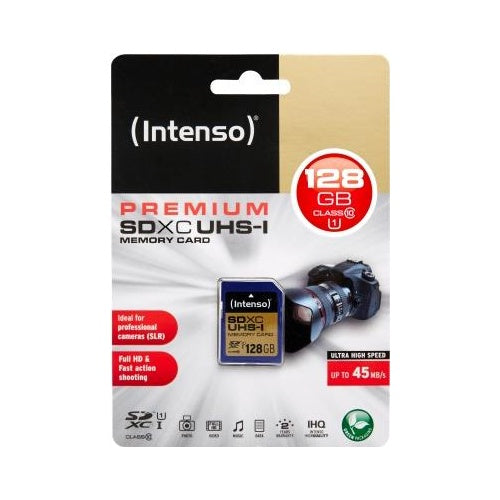 Intenso Premium - Flash-Speicherkarte - 128GB - UHS Class 1 / Class10 - SDXC UHS-I (3421491) afbeelding 1