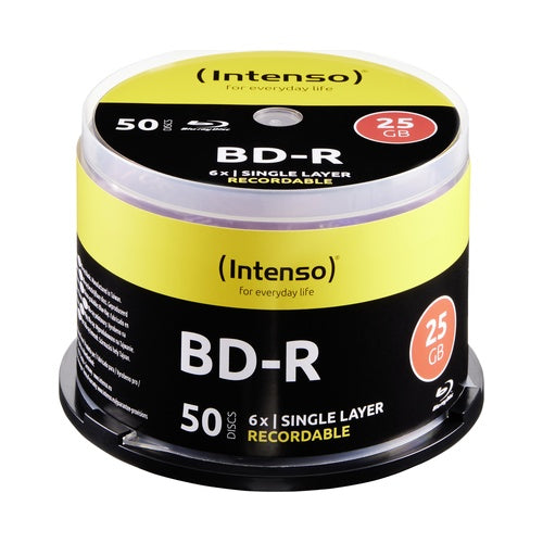 Intenso Blu-Ray Rohling BD-R 25 GB 6x Speed 50er CakeBox - 25 GB - 6x - Spindel (5001115) afbeelding 1
