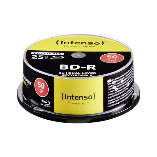 Intenso - 25 x BD-R - 50GB 6x - bedruckbare Oberfläche - Spindel (5101124) afbeelding 1