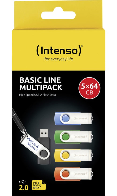 Intenso Basic Line USB Typ-A 2.0/s Drehring Schwarz Blau Grue... - Flash-Speicher - unsortiert (3503595) afbeelding 1