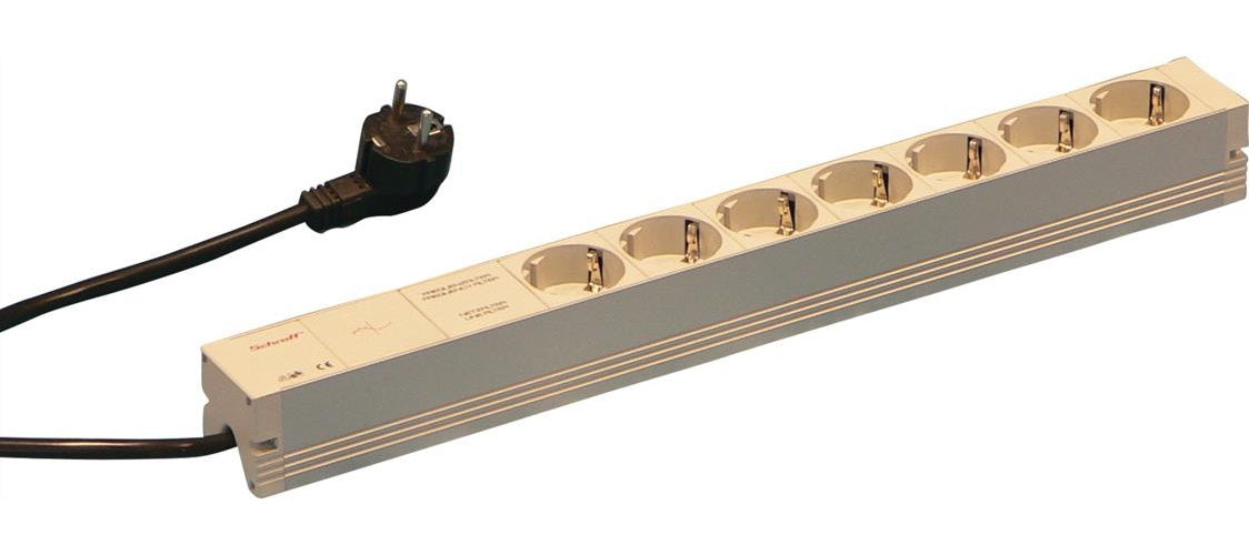 Schroff 60110-214 Stromverteilereinheit (PDU) 7 AC-Ausgänge 1U Grau (60110214) afbeelding 1