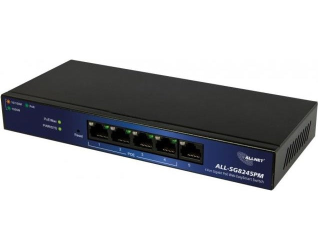 ALLNET ALL-SG8245PM / managed 5 Port Gigabit Switch, 4x PoE AT 30W per Port (ALL-SG8245PM) afbeelding 1