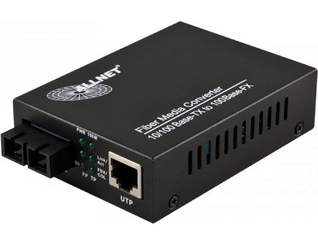 ALLNET ALL-MC106-SC-SM 100Mbit/s 1310nm Einzelmodus Schwarz Netzwerk Medienkonverter (ALL-MC106-SC-SM) afbeelding 1