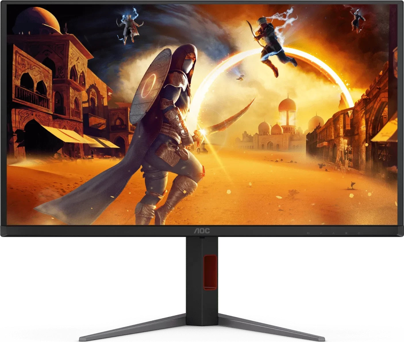 AOC Gaming Q27G4ZD - OLED-Monitor - Gaming - 68.6 cm (27") (26.5" sichtbar) - 2560 x 1440 QHD @ 240 Hz - 1000 cd/m² - 15000000:1 - DisplayHDR 400 True Black - 0.03 ms - 2xHDMI, DisplayPort - Schwarz, Rot (Q27G4ZD) - 4038986183161 - afbeelding 1