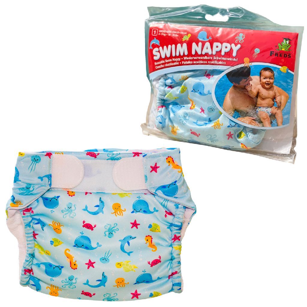 Fred's Swim Academy Washable Swim Diaper Sea Animals Size 1 4-9 kg Blue