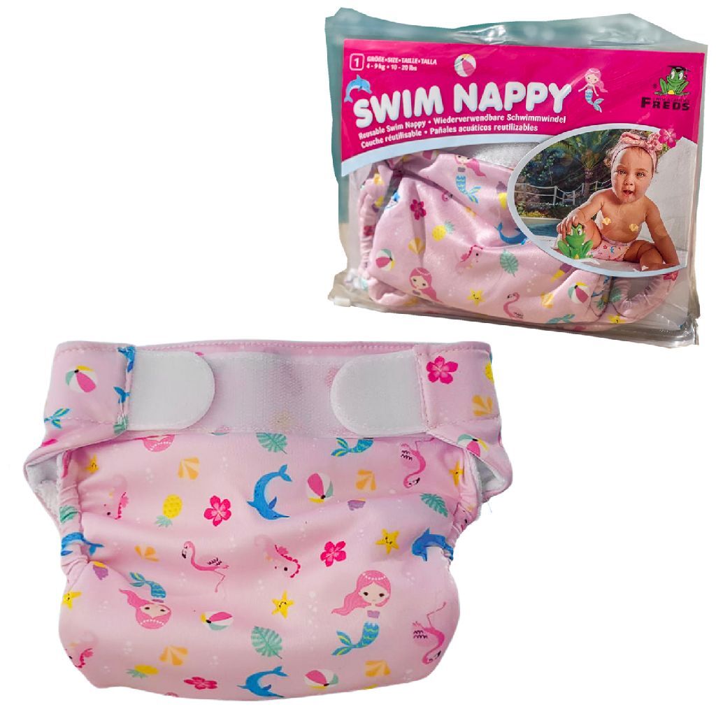 Fred's Swim Academy Washable Mermaid Swim Diaper Size 1 4-9 kg Pink