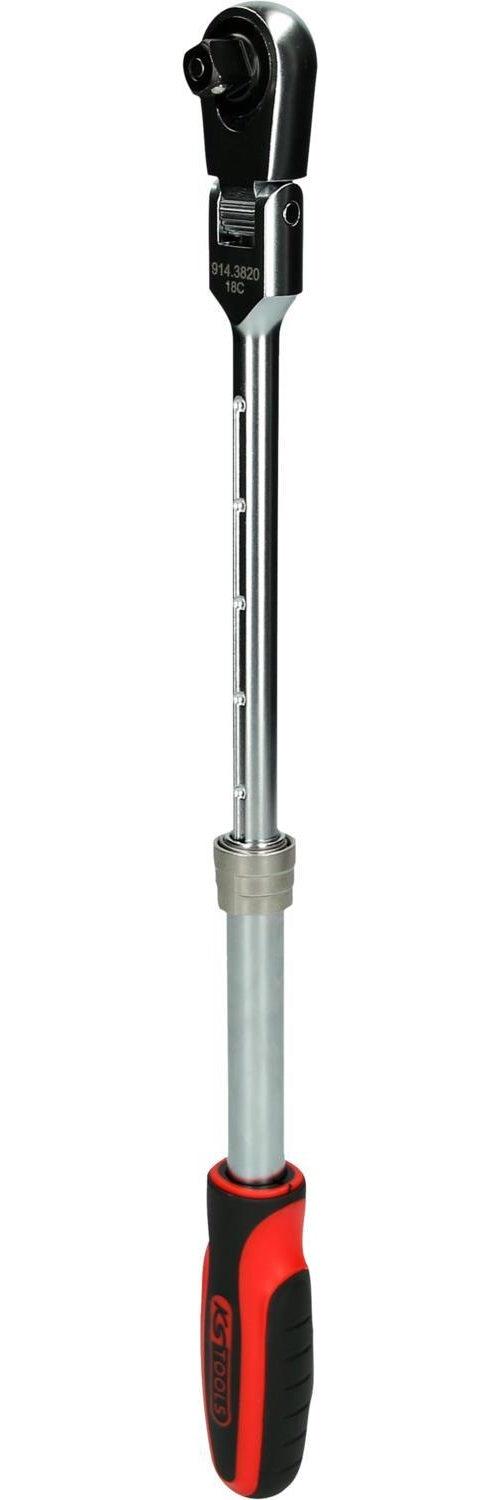KS TOOLS Werkzeuge-Maschinen GmbH 3/8" SlimPOWER Teleskop-Gelenk-Umschaltknarre, 72 Zahn (914.3820) afbeelding 1