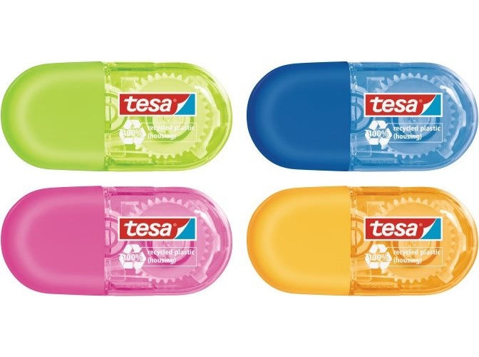 tesa ecoLogo Einweg-Mini-Korrekturroller, 5mm x 6 m, Display für präzises und sauberes Korrigieren, mit Schutzkappe - 1 Stück (59816-00000-00) afbeelding 1