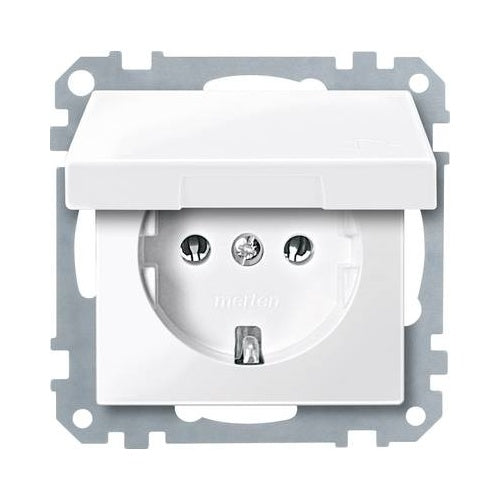 Merten Einsatz Schutzkontakt-Steckdose System M, 1-M, M-Smart, M-Plan, M-Creativ Polarweiß glänzend MEG2311-0319 (MEG2311-0319) afbeelding 1