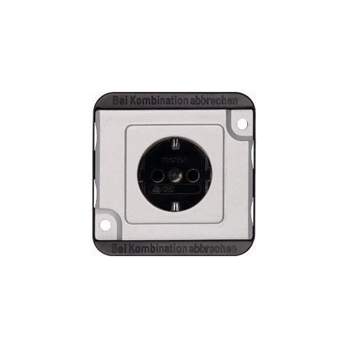 Merten MEG2300-7060. Buchsen-Typ: CEE 7/3, Unterstützte Stecker-Typen: CEE 7/4. Produktfarbe: Silber. Eingangsspannung: 250 V, Stromstärke (maximal): 16 A (MEG2300-7060) afbeelding 1