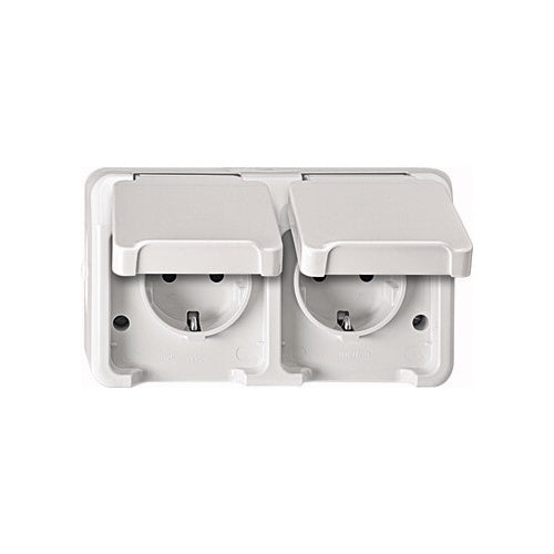 MERTEN SCHUKO-Doppel-Steckdose mit BRS polarweiss AQUASTAR MEG2320-8019 MEG2320-8019 (MEG2320-8019) afbeelding 1