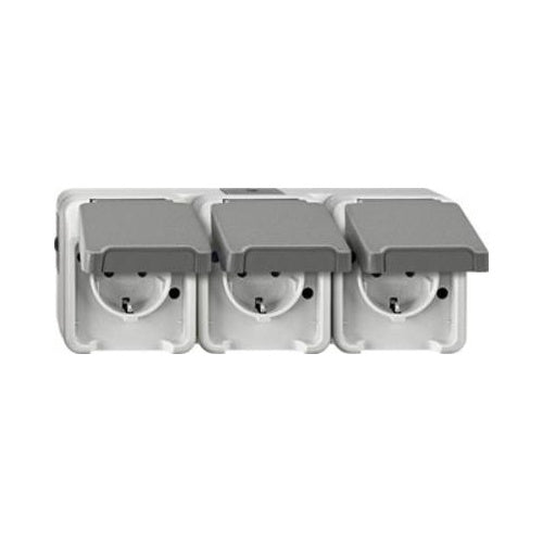 Merten MEG2391-8029 Steckdose CEE 7/3 Grau (MEG2391-8029) afbeelding 1