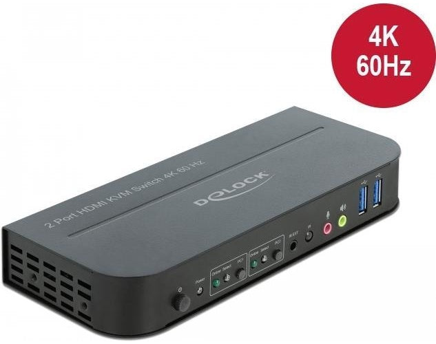 Delock HDMI KVM Switch 4K 60 Hz mit USB 3.0 und Audio (11481) afbeelding 1