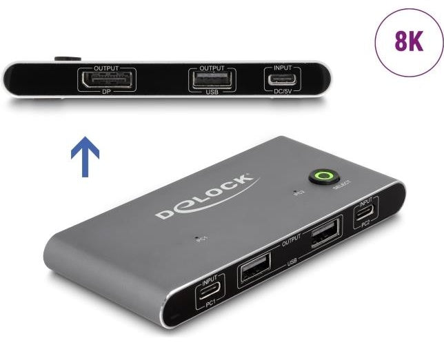 DeLOCK 11487 Tastatur/Video/Maus (KVM)-Switch Anthrazit (11487) afbeelding 1