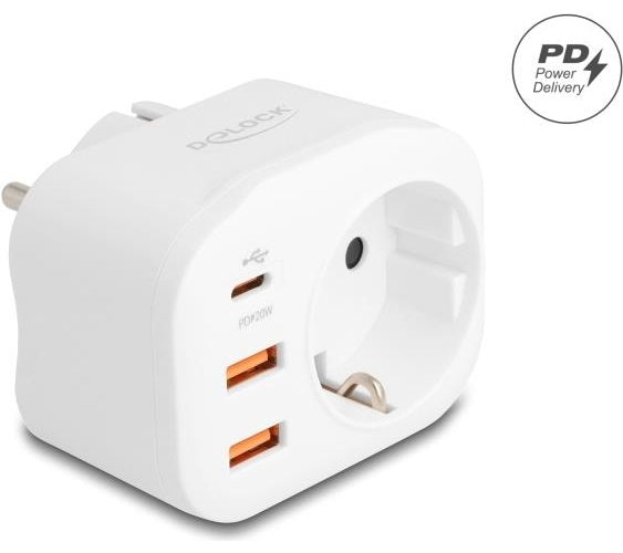 Delock Schutzkontakt-Steckdose mit USB PD Ladegerät 20 W (11498) - 4043619114986 - image 1