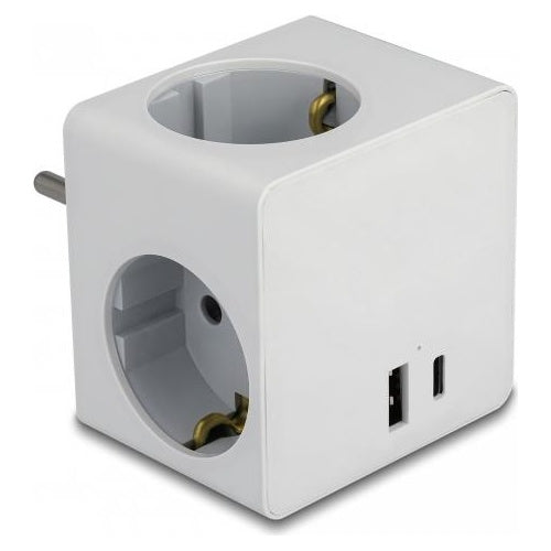 Delock Steckdosenwürfel 3-fach und USB PD 3.0 Ladegerät 20 W weiß (11501) afbeelding 1