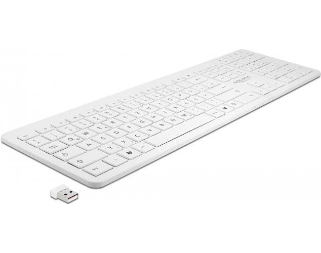 DeLOCK - Tastatur - kabellos - 2,4 GHz - QWERTZ - Deutsch - weiß - retail (12014) afbeelding 1