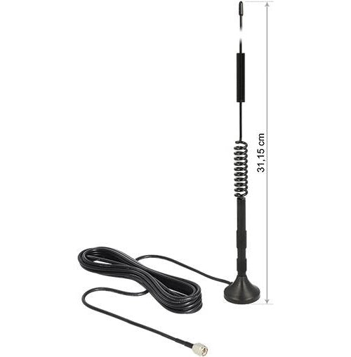 DeLOCK - Mobiltelefon-/Wi-Fi-Antenne - Innen / Außen - DECT, UMTS, GSM, LTE, Bluetooth, WLAN 2,4 GHz, ZigBee, Z-Wave, LoRa 868 MHz / 915 MHz (12417) afbeelding 1