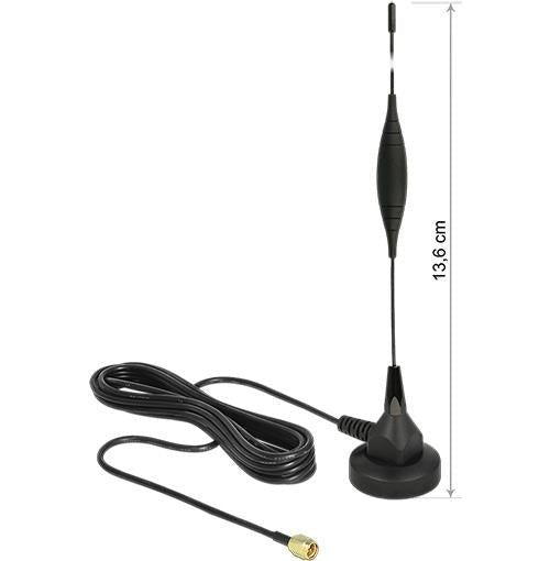 DeLOCK - Mobiltelefon-/Radioantenne - Innen / Außen - DECT, GSM, ZigBee, Z-Wave, LoRa 868 MHz / 915 MHz (12422) afbeelding 1