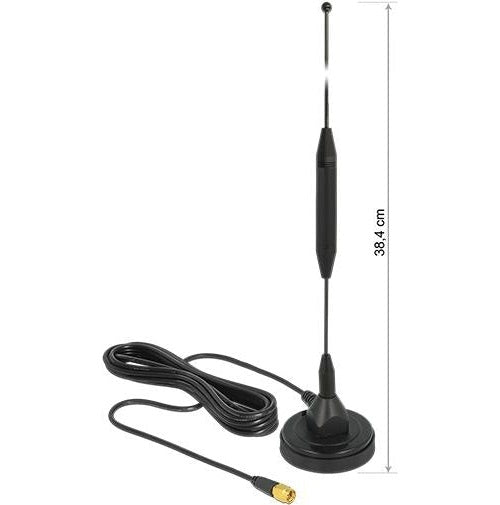 DeLOCK GSM Antenna - Antenne - Innenbereich, Außenbereich - GSM/UMTS/ZigBee/DECT/Z-Wave - 3,5 dBi - ungerichtet - Schwarz (12423) afbeelding 1