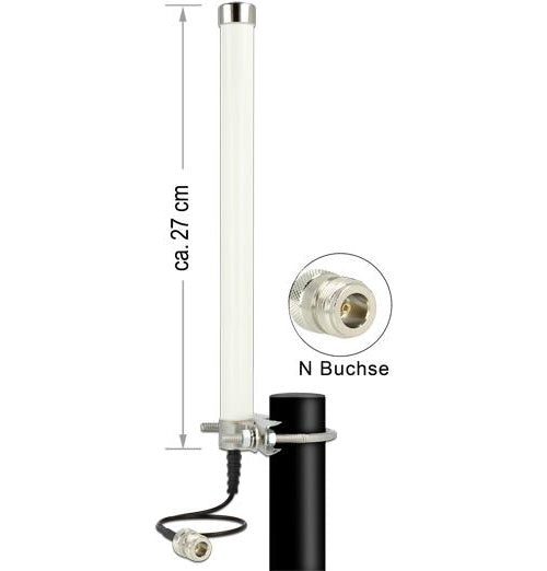 DeLOCK - Mobiltelefon-/Wi-Fi-Antenne - Innen / Außen - DECT, UMTS, GSM, LTE, Bluetooth, WLAN 2,4 GHz, ZigBee, Z-Wave, LoRa 868 MHz / 915 MHz (12491) afbeelding 1