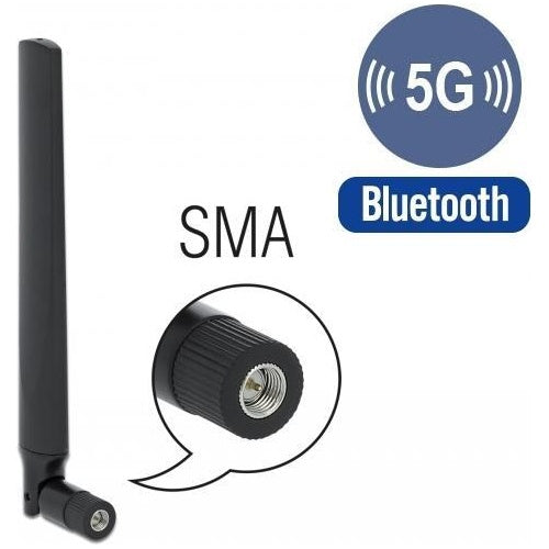 DeLOCK - Antenne - 18,306 cm - Mobiltelefon, Bluetooth - -3,3 - 1,3 dBi - ungerichtet - Schwarz (12634) afbeelding 1