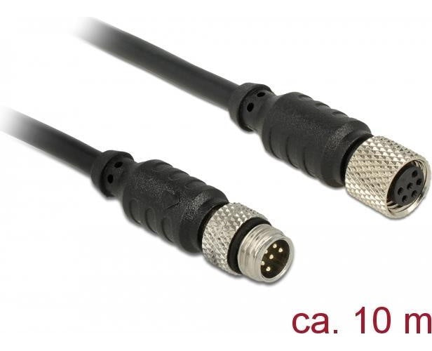 Delock M8 Sensor- / Aktorverlängerungskabel 6 Pin Stecker zu M8 6 Pin Buchse wasserdicht 10 m (12643) afbeelding 1