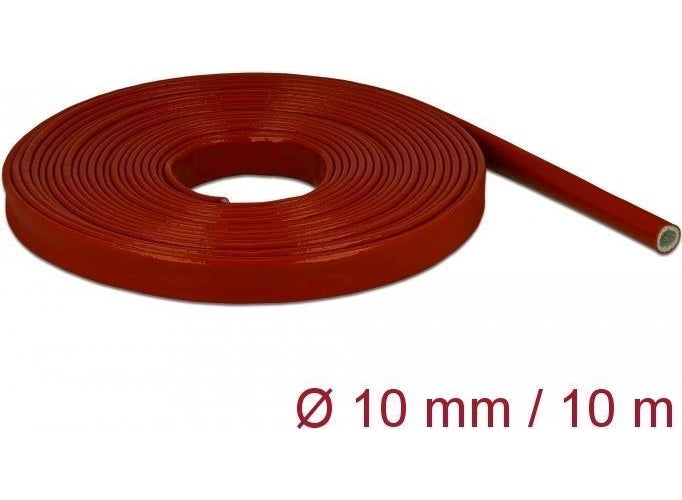 DeLOCK Fire-Proof Sleeving Silicone-Coated - Flexible Kabelleitung - 10,0m - Rot (18899) afbeelding 1