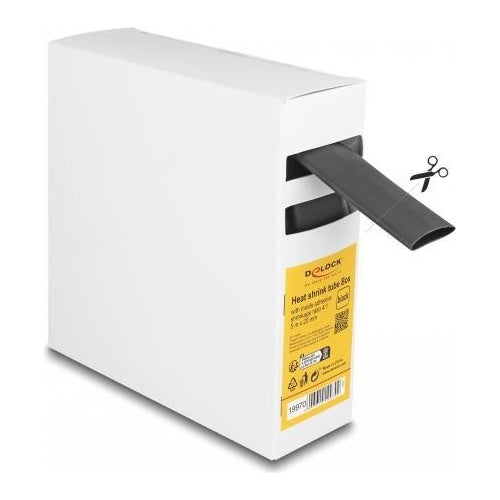 Delock Schrumpfschlauch Box, mit Innenkleber, Schrumpfungsrate 4:1, 5 m x 20 mm schwarz (19970) afbeelding 1