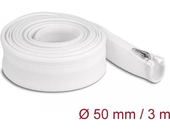 Delock - Kabelmanagement-Tülle - 50 mm diameter with zip fastener - 3,0m - weiß (20835) afbeelding 1