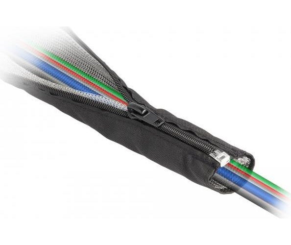 Delock EMV Abschirmgeflechtschlauch mit Reißverschluss hitzebeständig 1 m x 30 mm schwarz (20848) afbeelding 1