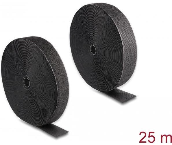 Delock - Klettverschluss - heavy-duty - 25,0m - Schwarz (20856) afbeelding 1