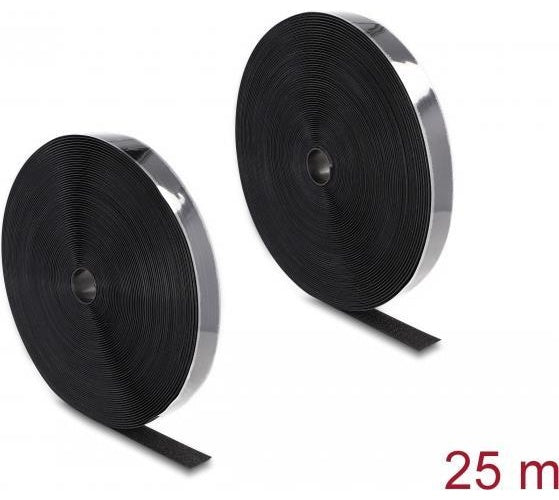 Delock - Klettverschluss - heavy-duty self-adhesive - 25,0m - Schwarz (20859) afbeelding 1