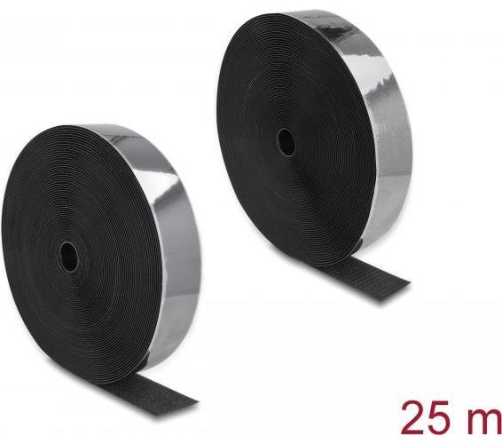 Delock - Klettverschluss - heavy-duty self-adhesive - 25,0m - Schwarz (20862) afbeelding 1