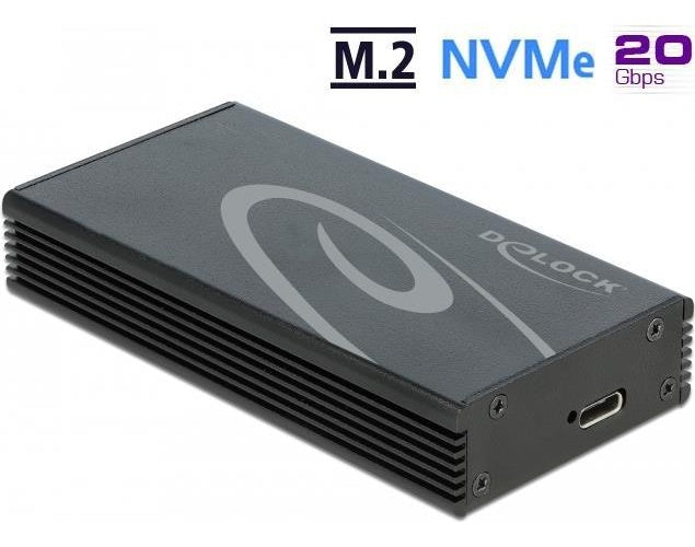 DeLOCK - Speichergehäuse - M.2 NVMe Card / PCIe (NVMe) - 20 Gbit/s - USB 3,2 (Gen 2x2) - Schwarz (42000) afbeelding 1
