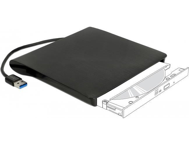 Delock 13,30cm (5,25") External Enclosure Ultra Slim SATA > USB3.0 - Speichergehäuse - SATA - 5GBps - USB3.0 - Schwarz (42603) afbeelding 1
